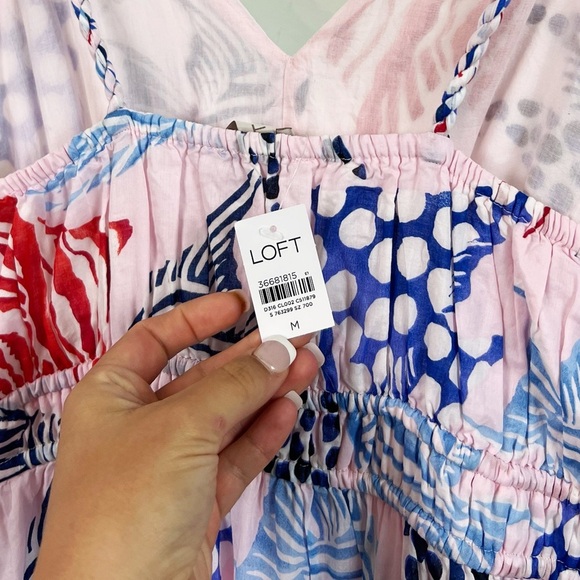 NWT Loft Fish Double Side Tie Maxi Dress - Picture 6 of 7